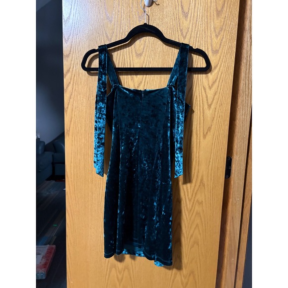 Emerald Velvet Corset Dress Mini Gothic Punk Festival Party - Picture 4 of 7